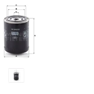 Retur gratuit W940/24 FILTRU ULEI