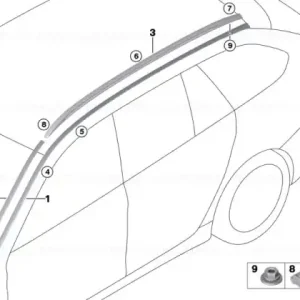 Roof moulding prime-coated right RELING - BMW Transport gratuit