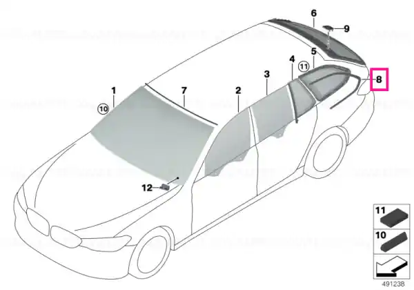 Bestseller Finisher, side window, rear left - BMW
