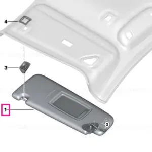 Sun visor, Alcantara, with label, right MOKKA - BMW Premium