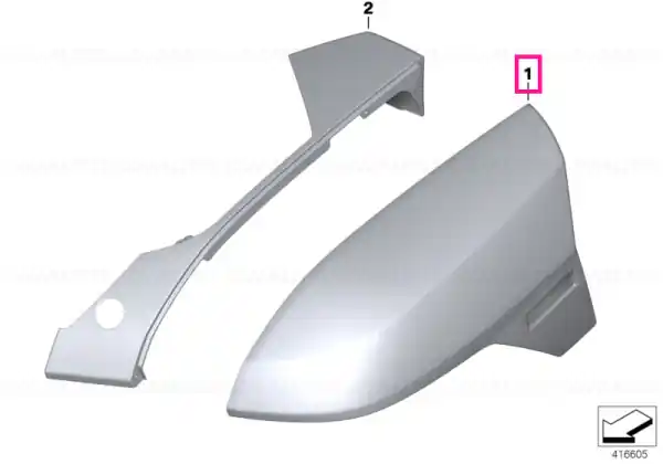 Ornament capac carcasă dreapta, ALPINE-WHITE - BMW Motorrad Preferatul clienților