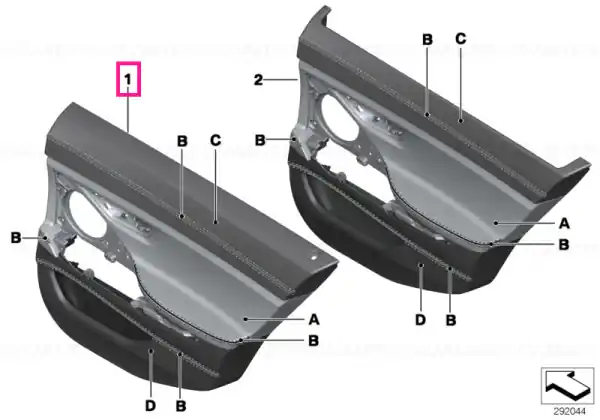 Door lining leather rear left INDIVIDUAL - BMW Plată sigură