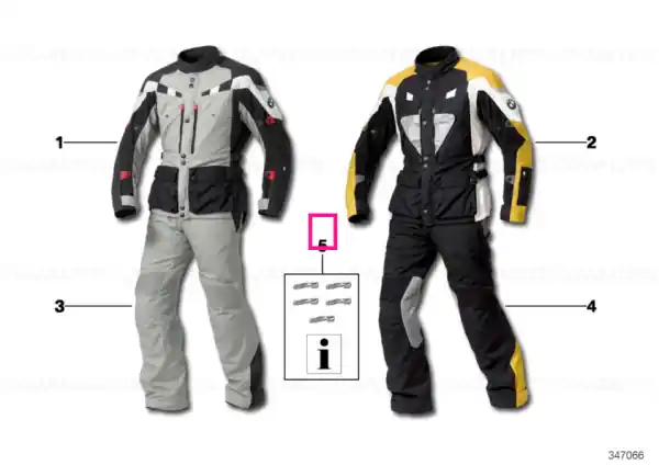 Repair kit, zip fastener, jacket GS - BMW Motorrad Cel mai vândut
