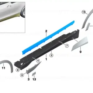 Bestseller Piesă ornamentală aripă față stânga vopsită - BMW