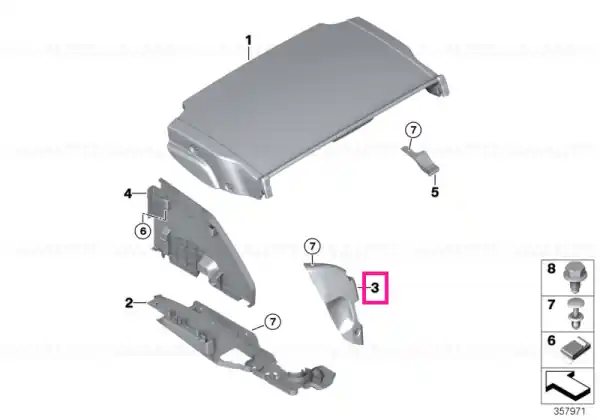 Plată securizată Ornament tub suport stânga - BMW