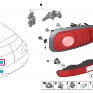 Retur ușor Tail light, right - BMW - Mini