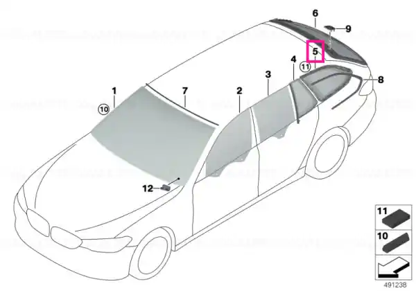 Side window, green fixed, rear left SSG - BMW Vezi acum