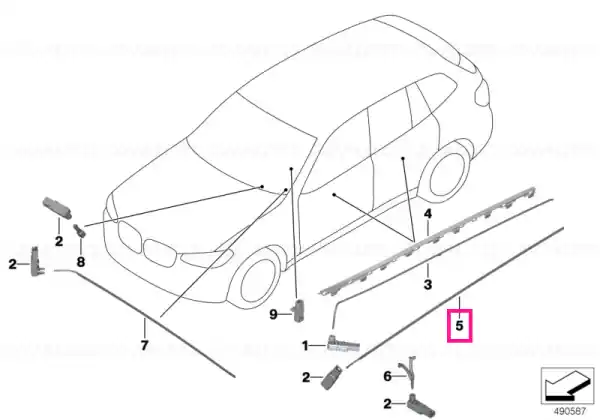 Calitate înaltă Optical conductor, contour line door, LE - BMW
