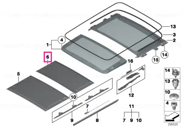Supended headliner, rear BEIGE - BMW Preț redus