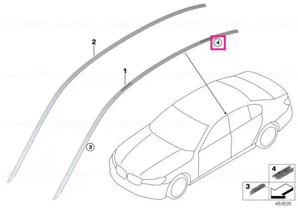 Transport gratuit Clips trim acoperis - BMW