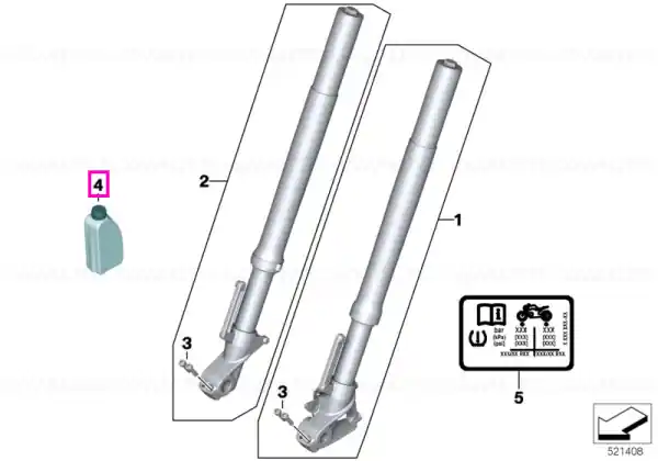 Disponibil imediat Ulei furca telescopica, Type 3 - BMW Motorrad K01 (G 310 RR), K02 (G 310 GS), K03 (G 310 R), K06 (CE 02) - 1000ML