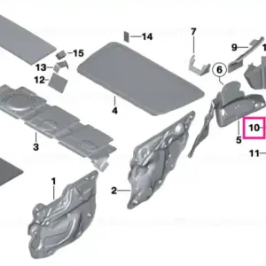 Reducere specială Izolatie fonica roata spate, stânga 280MM x 190MM - BMW - Mini