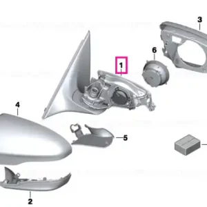 Bestseller M outside mirror w/o lens, heated, right - BMW