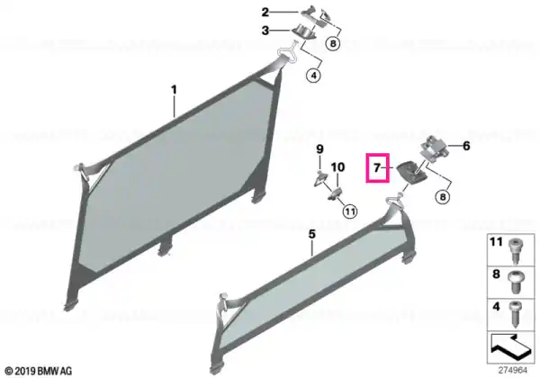 Super ofertă Ornament montaj spate dreapta SCHWARZ - BMW