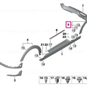 Capac nișă roată spate stânga FLAP - BMW - Mini Premium
