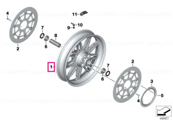 Livrare gratuită Front wheel 3,5X17 - BMW Motorrad