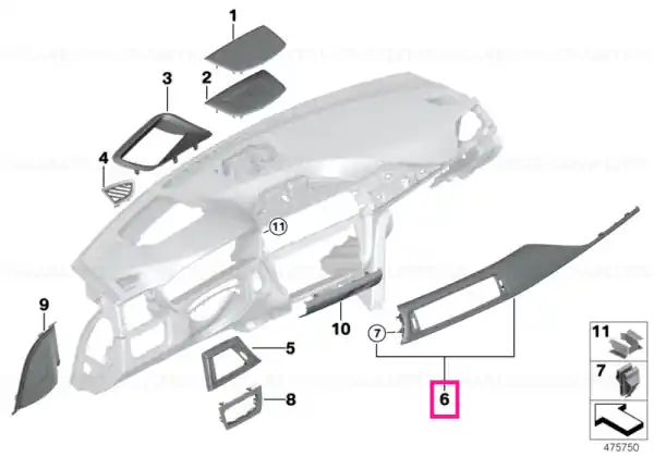 Ornament tablou bord carbon SCHWARZCHROM - BMW Ultima șansă