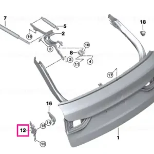 Wedging, rear lid, left - BMW Plată securizată