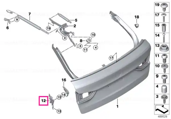 Preț promoțional Wedging, rear lid, right - BMW