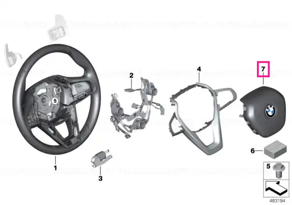 Airbag module, driver's side - BMW Plată sigură