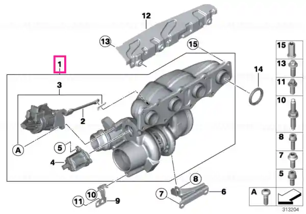 Turbocharger with exhaust manifold - BMW Preferatul clienților