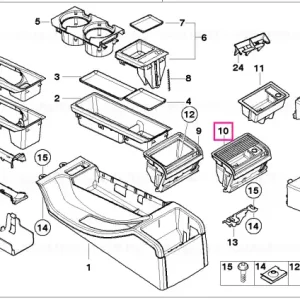 Ashtray rear GRAU/CHROM - BMW Preferatul clienților