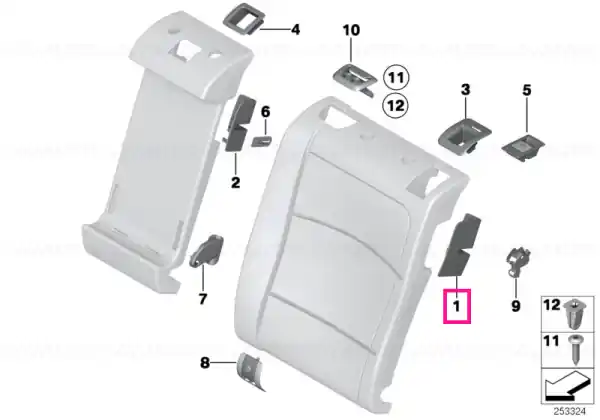 Lock panel, left SCHWARZ - BMW Noutate
