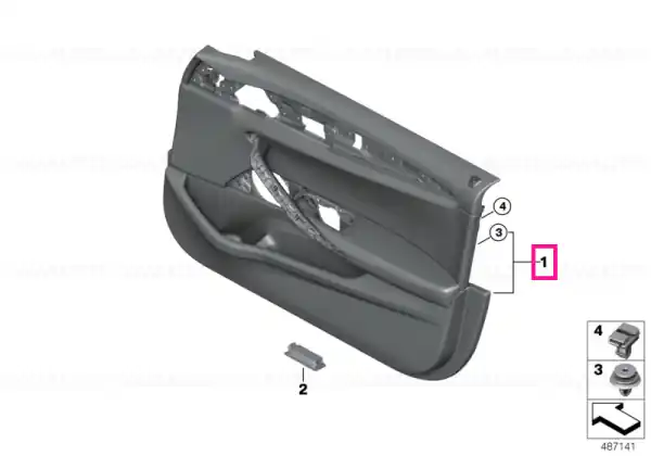 Ultima șansă Door trim panel, front right COGNAC - BMW