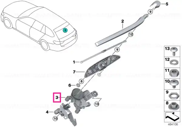 Rear window wiper motor - BMW Reducere specială