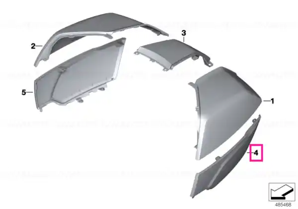 Retur gratuit Outer shell for topcase bottom sect.left BLACKSTORM - BMW Motorrad