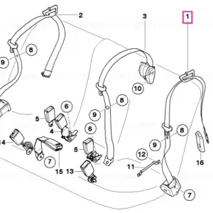 Upper belt, rear left BEIGE - BMW Ieftin