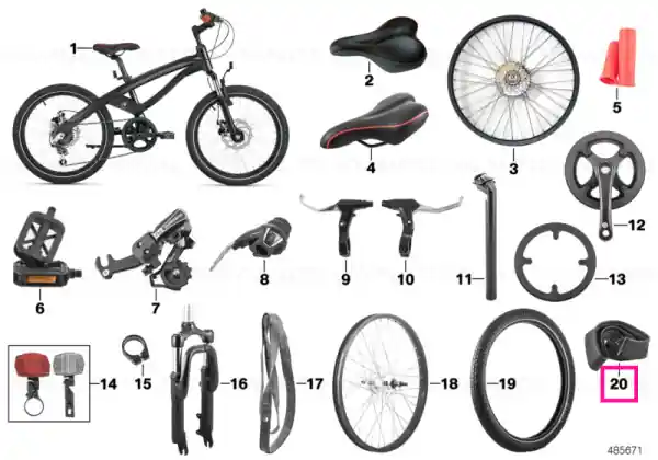 Livrare expres BMW Cruise bike junior hose 20", BLACK
