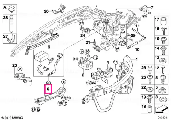 Calitate înaltă Main console mount, right - BMW
