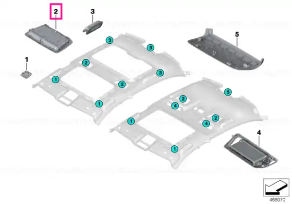 Mai ieftin Vanity mirror Alcantara, rear pass.comp. RAUCHWEIß - BMW