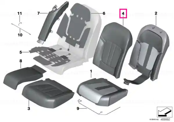 Bestseller Capac spătar confort piele perf. RT NAEW ELF.WEISS - BMW