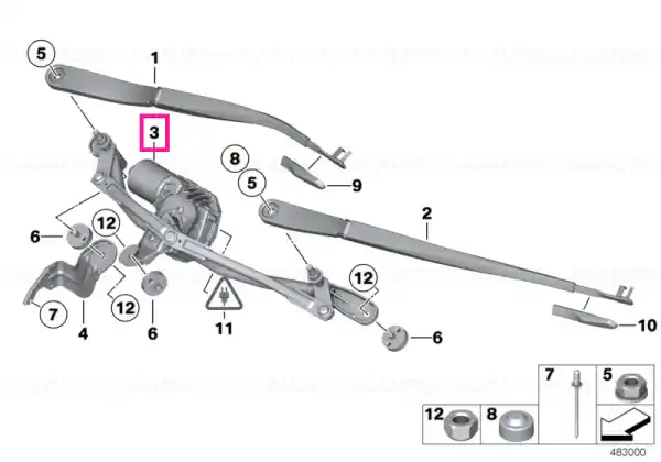 Ofertă limitată Linkage, wiper system with motor - BMW