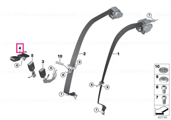 Reducere specială Lower belt rear center SCHWARZ - BMW