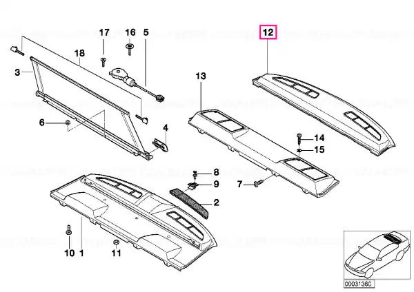 Rear window shelf f subwoofer ANTHRAZIT - BMW Ofertă de sezon