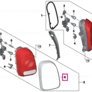 Chrome ring, rear light, right - BMW - Mini Reducere specială