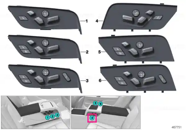 Reducere specială Seat adjustment switch, left - BMW