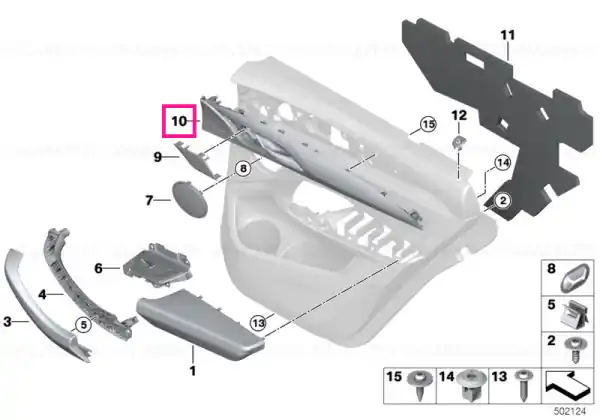 Ornament ușă, aluminiu, spate dreapta RHOMBICLE - BMW Ofertă limitată