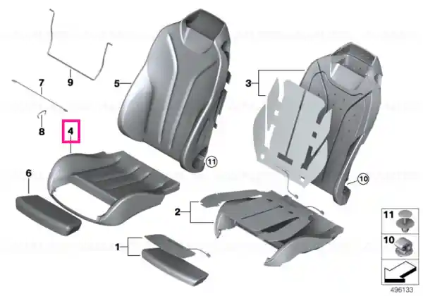 Husă scaun sport piele dreapta KORALLROT - BMW Cumpără acum