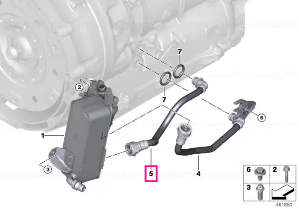 Transmission oil cooler line, return - BMW Ofertă de sezon