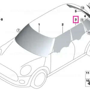 Door window, tinted glass, rear right - BMW - Mini Discount