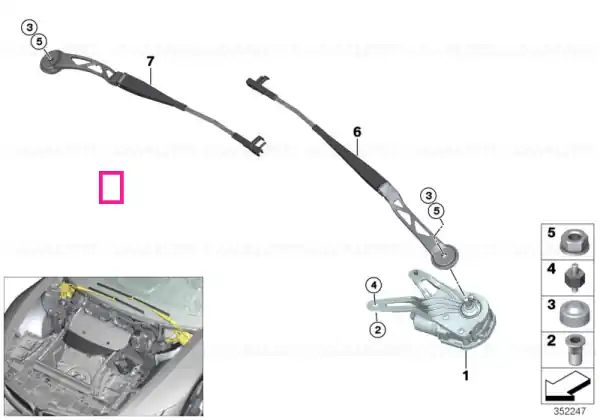 Wiper motor right - BMW Lichidare de stoc