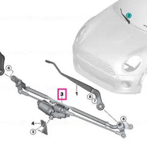 Wiper system, complete - BMW - Mini Preț redus