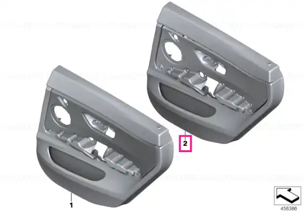 Transport gratuit Door lining leather rear right SCHWARZ - BMW