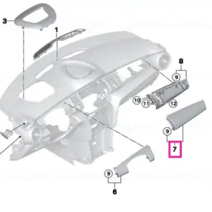 Decorative trim, passenger's side PIANO BLACK - BMW - Mini Ofertă de sezon
