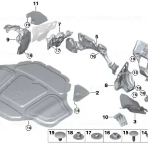 Sound insul.,eng.-comp. part. wall,left LHD - BMW Doar azi
