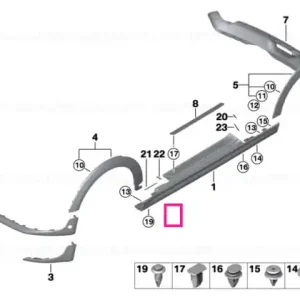 Black band, rear lower right - BMW - Mini Reducere